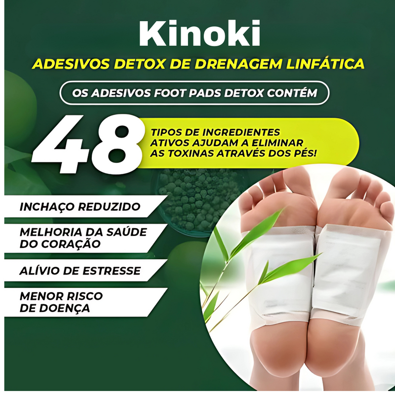 Kinoki-Kit 50 Adesivo Para Os Pés-Eliminador de Impureza e Toxinas