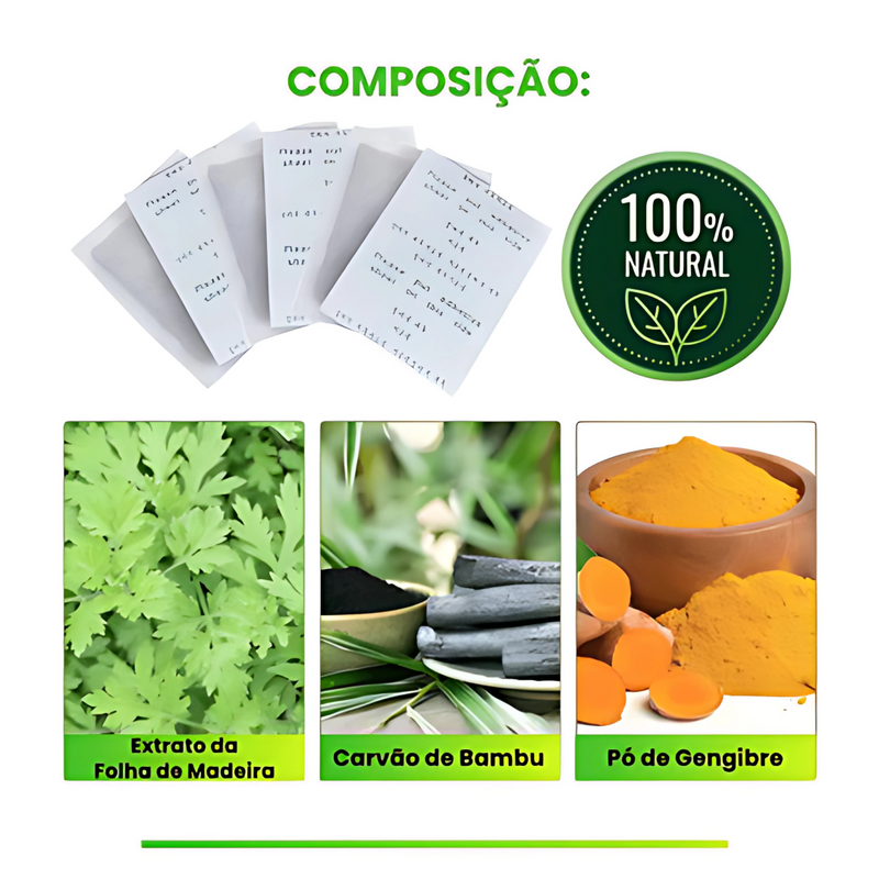 Kinoki-Kit 50 Adesivo Para Os Pés-Eliminador de Impureza e Toxinas