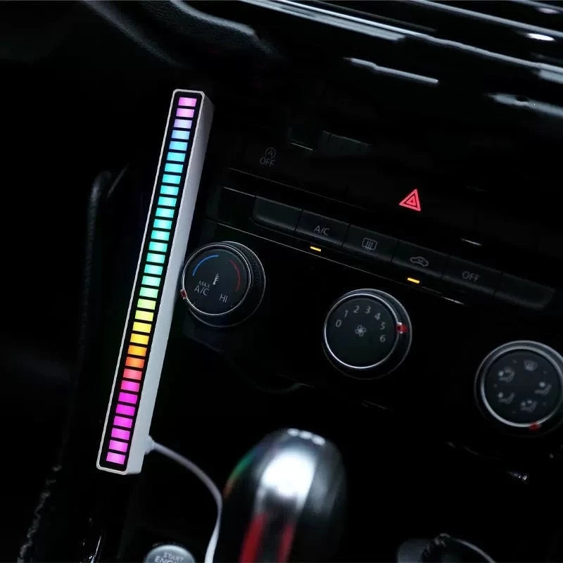 Barra de Led Rítmica Rgb Captação Ativadas Por Voz Com Luz Inteligente Gamer Pc Tv Som Automotivo/Bata com a música -Y10096