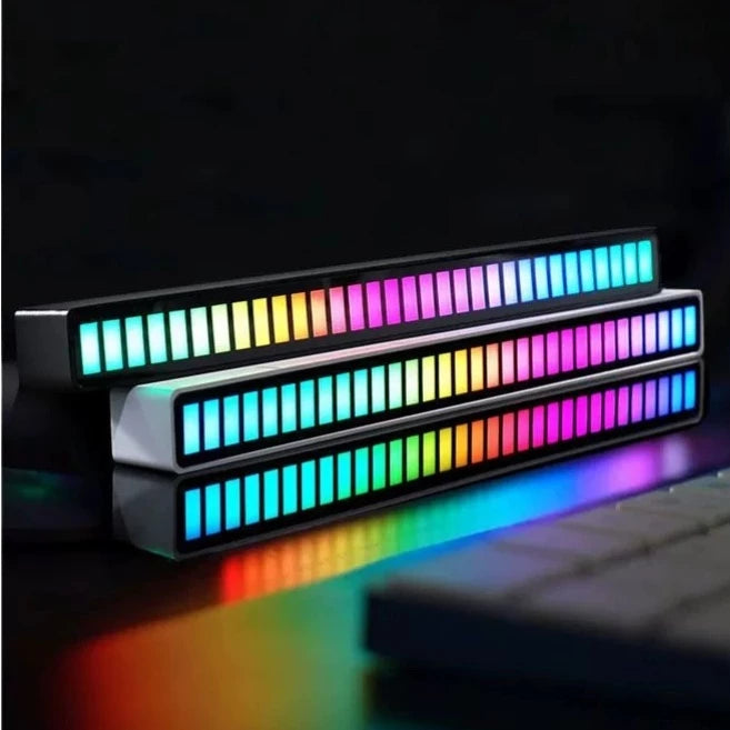 Barra de Led Rítmica Rgb Captação Ativadas Por Voz Com Luz Inteligente Gamer Pc Tv Som Automotivo/Bata com a música -Y10096