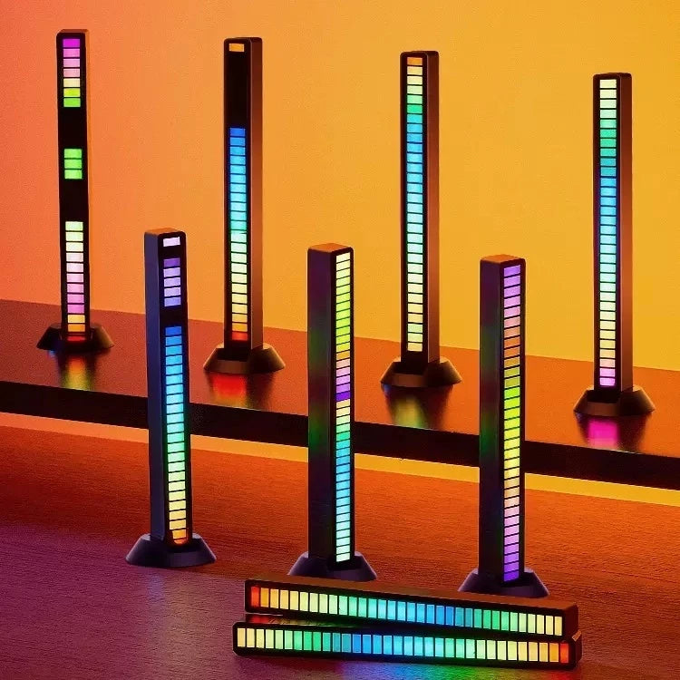 Barra de Led Rítmica Rgb Captação Ativadas Por Voz Com Luz Inteligente Gamer Pc Tv Som Automotivo/Bata com a música -Y10096